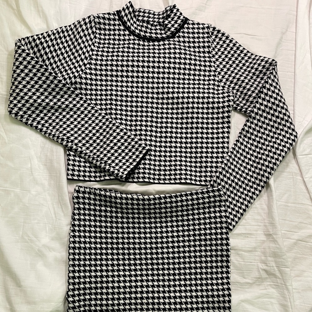 Fashion Nova houndstooth skirt set